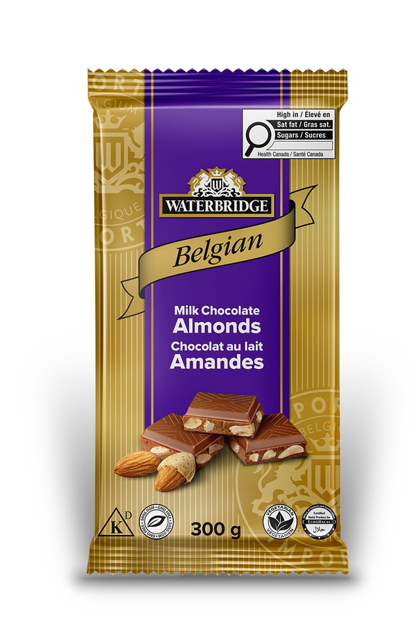 Belgian Milk Chocolate Almond Bar 300g
