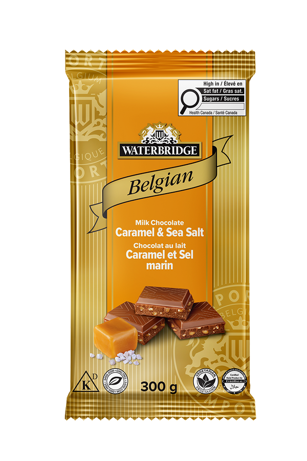 Belgian Milk Chocolate Caramel Sea Salt Bar 300g