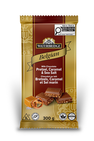 Belgian Milk Chocolate Pretzel and Caramel Sea Salt Bar 300g