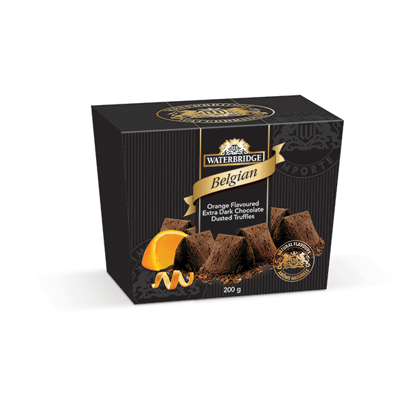 Belgian Dark Chocolate Orange Dusted Truffles 200g Box