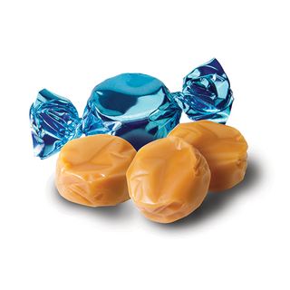 Creamy Toffee 180g Image of Unwrapped and Wrapped Bulk Toffee Pieces